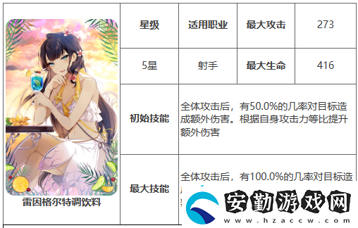 第七史詩神器雷茵格爾特調飲料有什么用