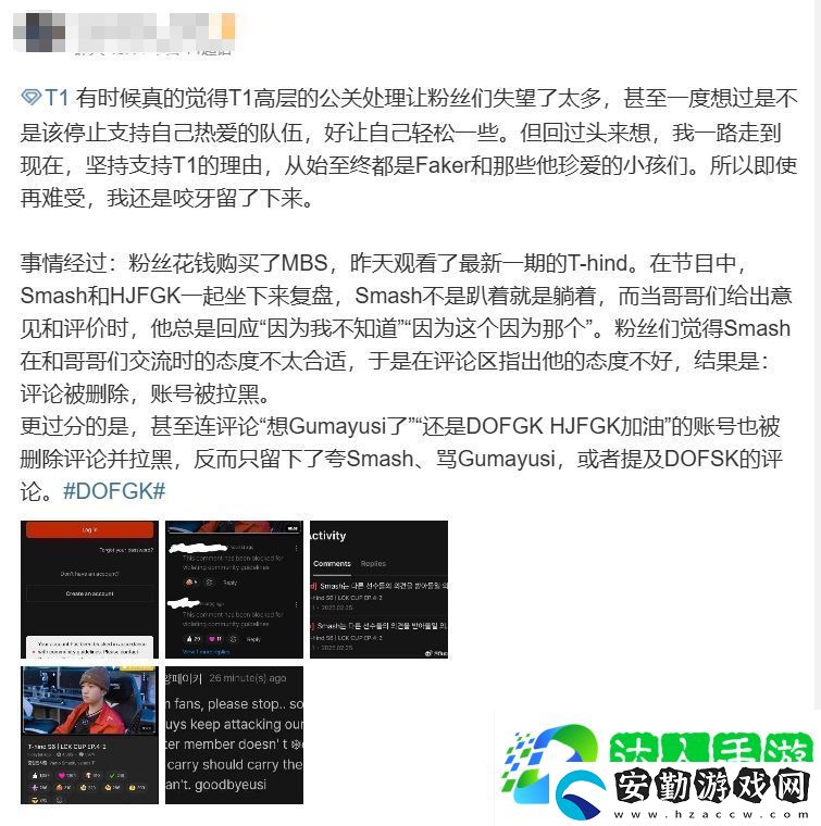 T1粉絲怒斥Smash復(fù)盤(pán)態(tài)度不端正