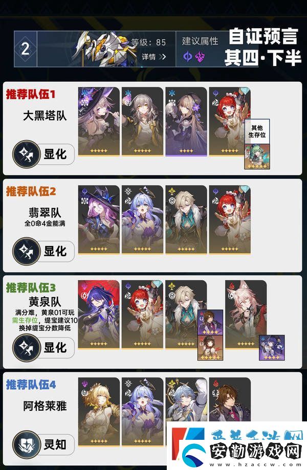 崩壞星穹鐵道虛構(gòu)敘事自證預(yù)言陣容攻略