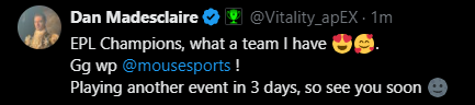 Vitality成功捧杯EPL